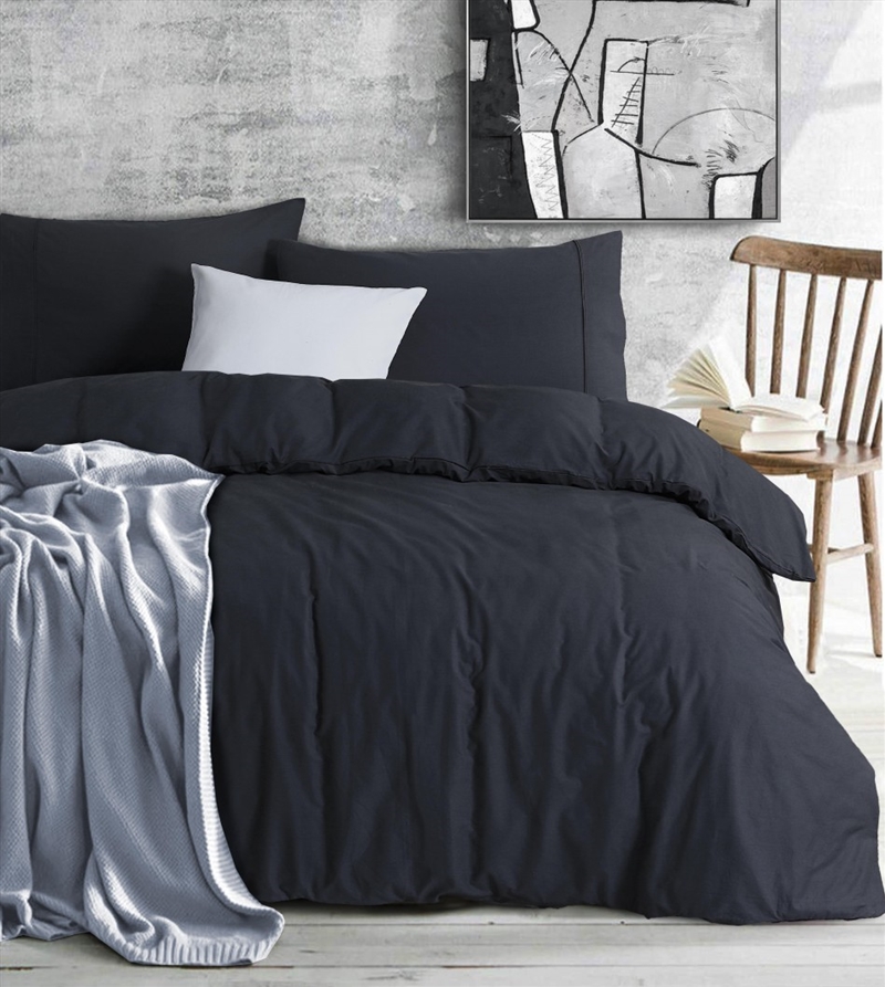 Buy Elan Linen 1100 Egyptian Cotton Vintage Washed 500TC Charcoal