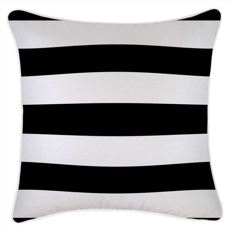 Cushion Cover-With Piping-Deck Stripe Black and White-45cm x 45cm/Product Detail/Manchester