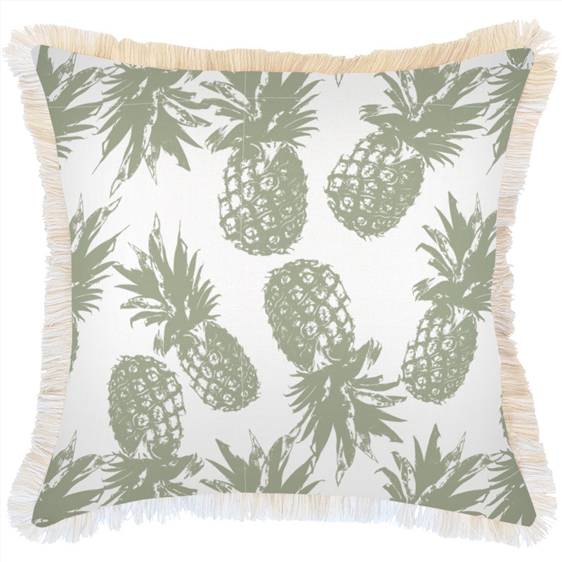 Cushion Cover-Coastal Fringe-Pineapples Sage-60cm x 60cm/Product Detail/Manchester