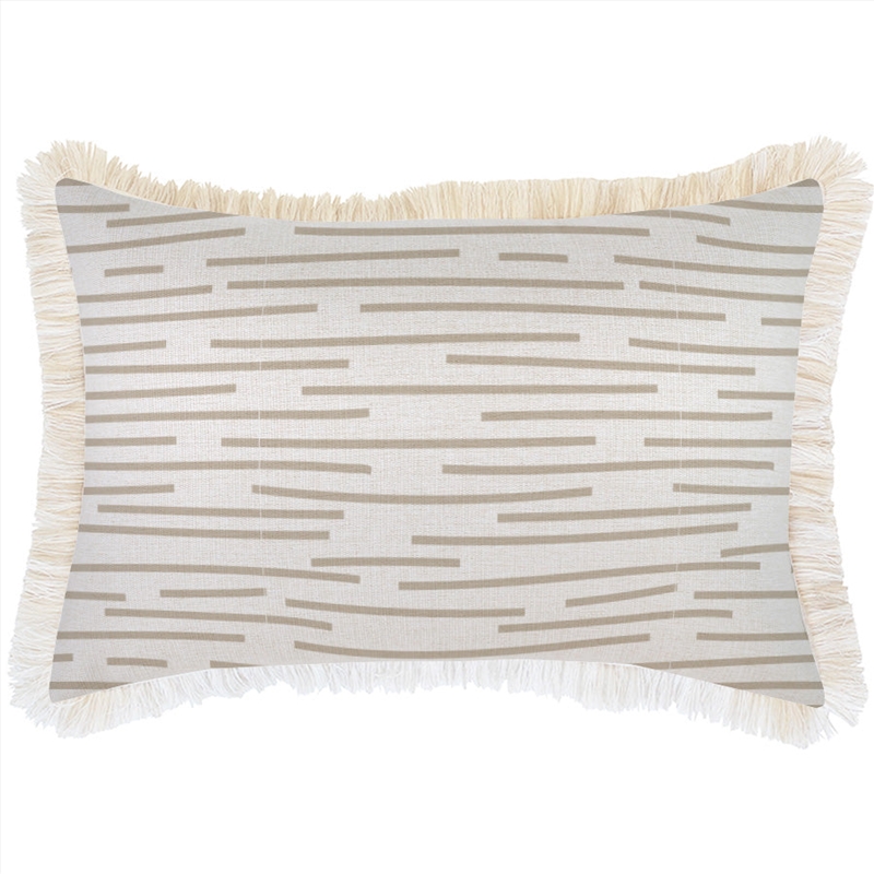 Cushion Cover-Coastal Fringe-Earth-Lines-Beige-35cm x 50cm/Product Detail/Manchester