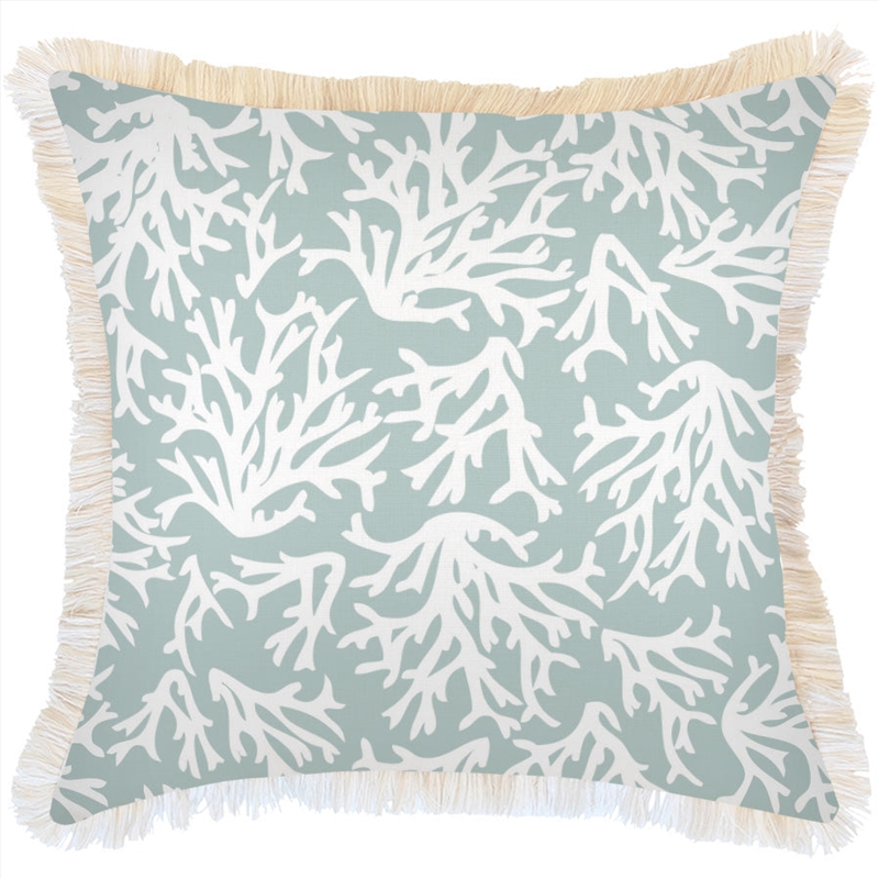 Cushion Cover-Coastal Fringe-Coastal Coral Seafoam-60cm x 60cm/Product Detail/Manchester
