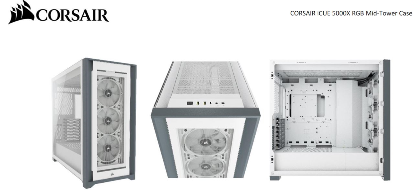 Corsair 5000x Rgb Tg E-Atx White Tower Case/Product Detail/Computer Accessories