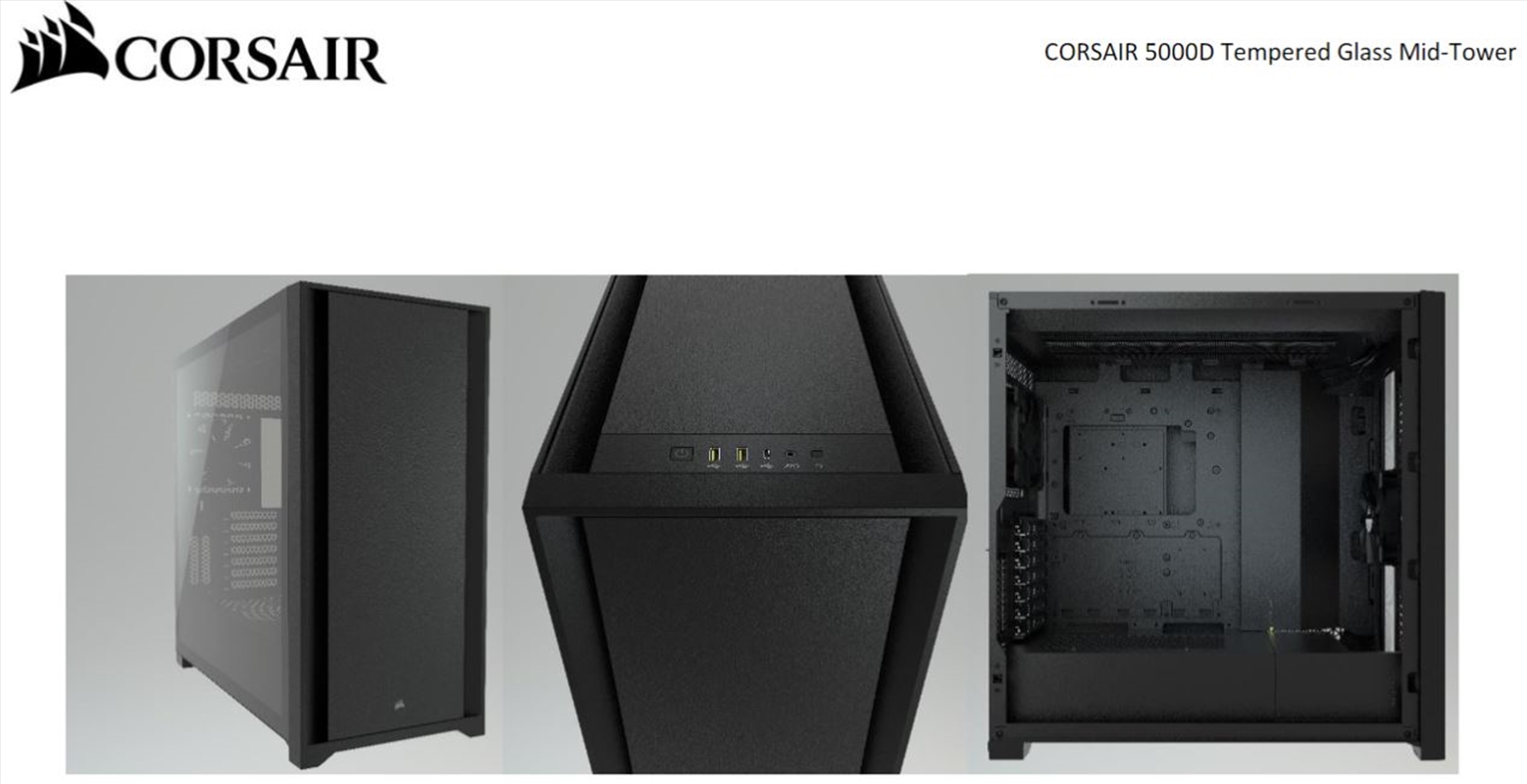 Corsair 5000D Tempered Glass Mid-Tower ATX PC Case - Black/Product Detail/Computer Accessories