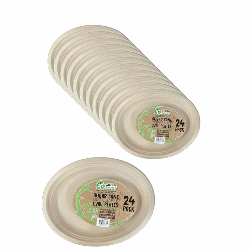 Buy Bulk 12x 24 Pck Eco Disposable Party Plates Oval 30cm Online Sanity