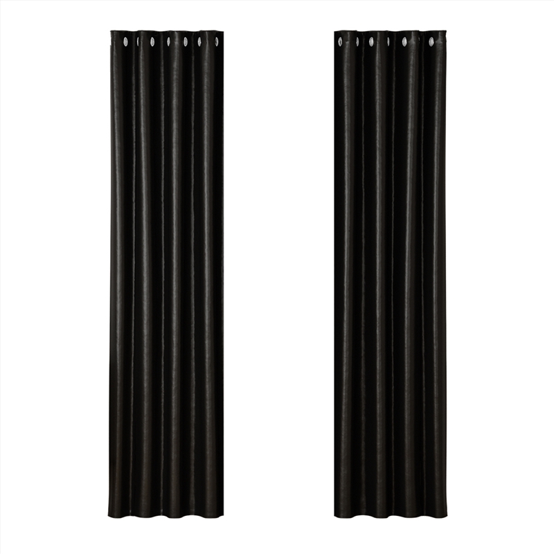 Artiss 2X Blockout Curtains Blackout Window Curtain Eyelet 140x230cm Black/Product Detail/Manchester
