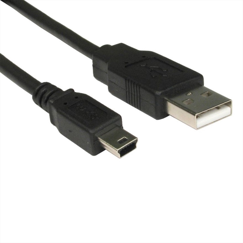 10x 8Ware USB 2.0 Cable 1m A Male to Mini B Black/Product Detail/Cables