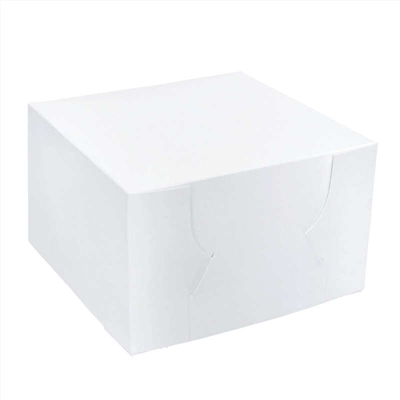 Buy 50x Takeaway Cake Box 10x10x6" Square Folding White Dessert
