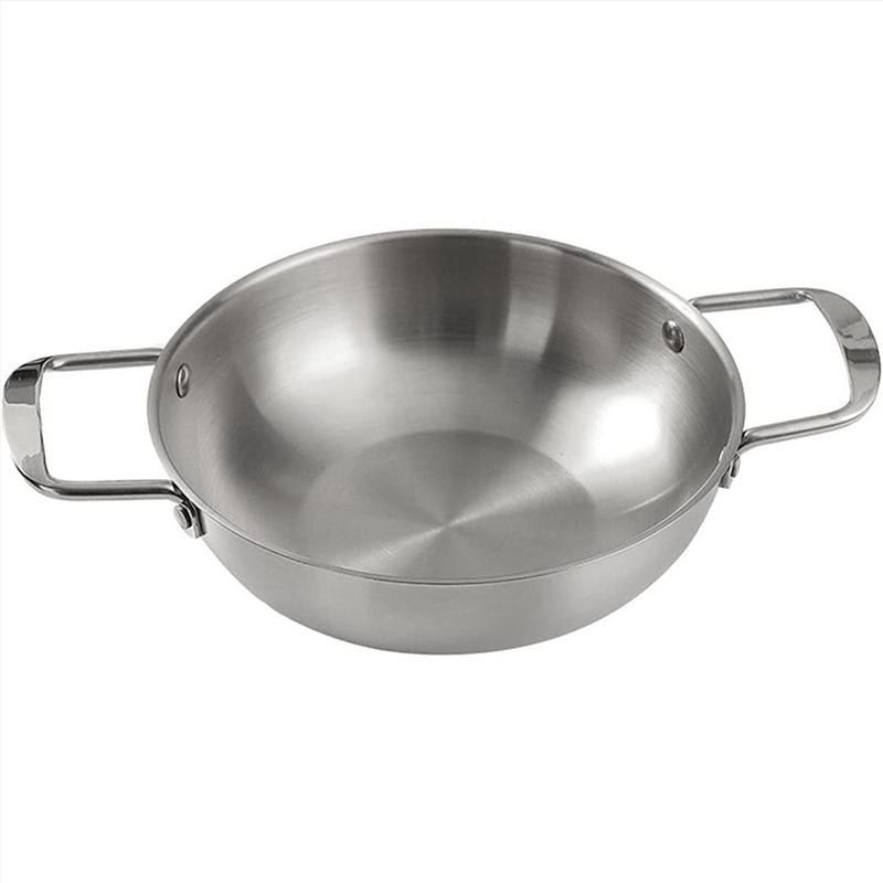 26cm seafood Silver Paella Pan with Riveted Chrome Plated Handles/Product Detail/Decor