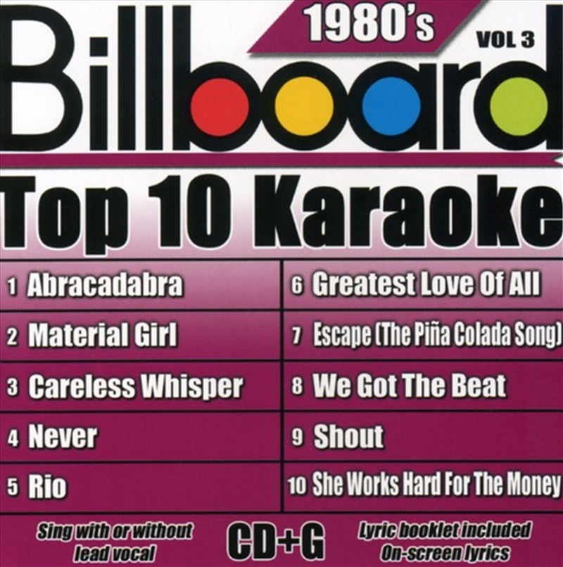 Billboard Top 10 Karaoke- 1980's, Vol. 3/Product Detail/Karaoke