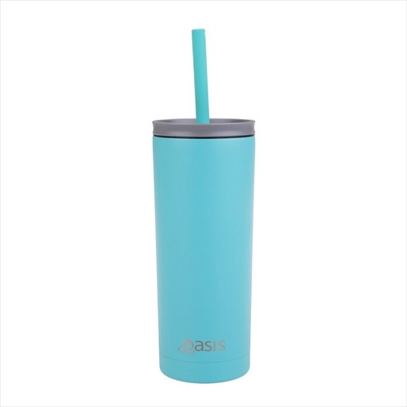 Oasis "Super Sipper" Stainless Steel Double Wall Insulated Tumbler W/ Silicone Head Straw 600ml - Tu/Product Detail/Glasses, Tumblers & Cups