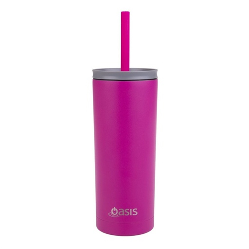 Oasis "Super Sipper" Stainless Steel Double Wall Insulated Tumbler W/ Silicone Head Straw 600ml - Fu/Product Detail/Glasses, Tumblers & Cups