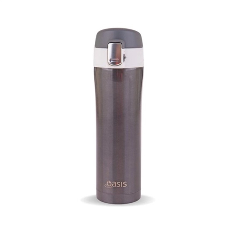 Oasis Stainless Steel Flip-Top Vacuum Flask 450ml - Gunmetal/Product Detail/Flasks & Shot Glasses