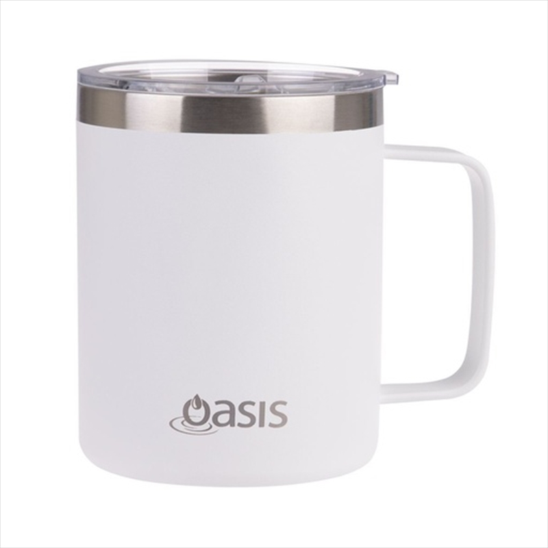 Oasis Stainless Steel Double Wall Insulated "Explorer" Mug 400ml - White/Product Detail/Drinkware