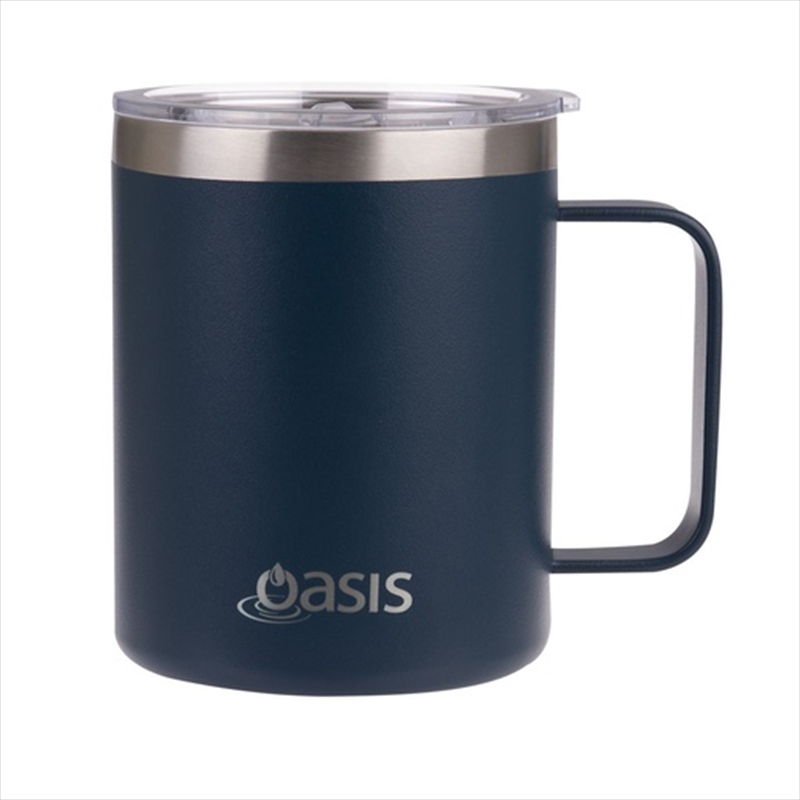 Oasis Stainless Steel Double Wall Insulated "Explorer" Mug 400ml - Navy/Product Detail/Drinkware