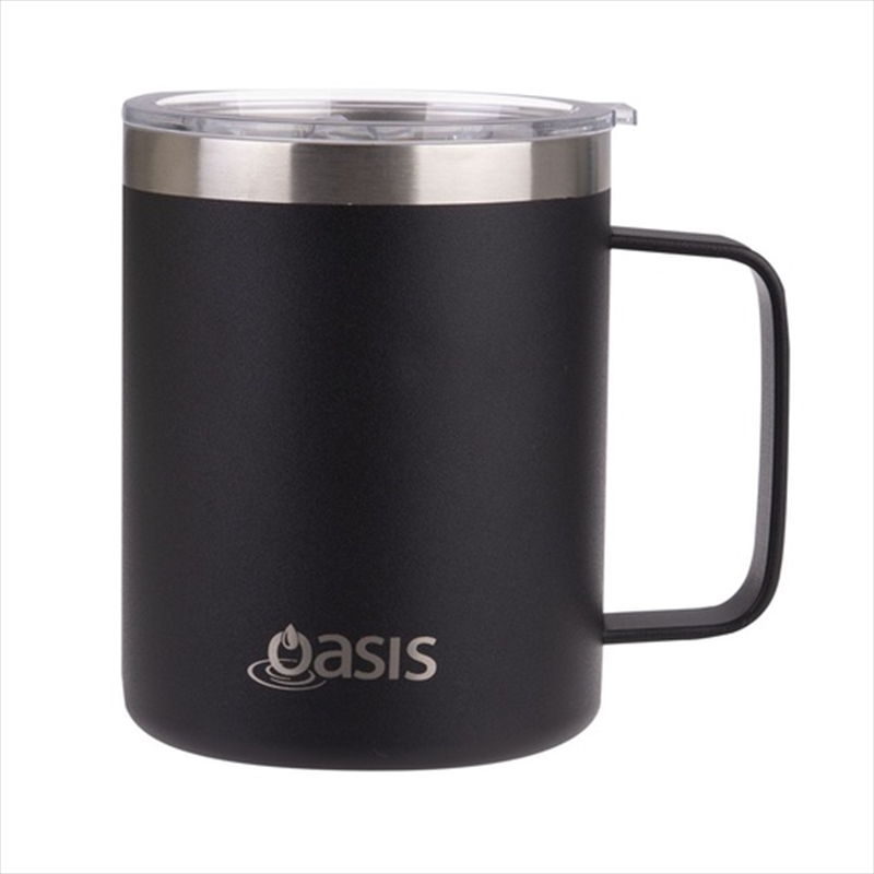 Oasis Stainless Steel Double Wall Insulated "Explorer" Mug 400ml - Black/Product Detail/Drinkware