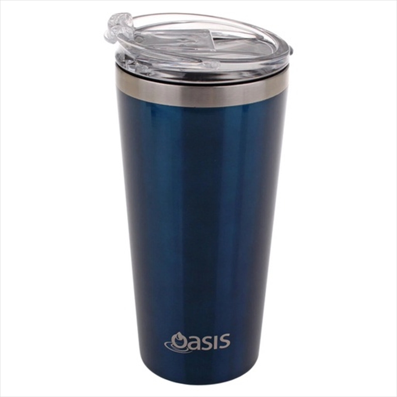 Oasis Stainless Steel Double Wall Insulated "Travel Mug" 480ml - Navy/Product Detail/To Go Cups