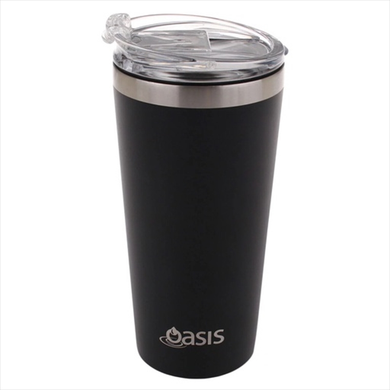 Oasis Stainless Steel Double Wall Insulated "Travel Mug" 480ml - Matte Black/Product Detail/To Go Cups