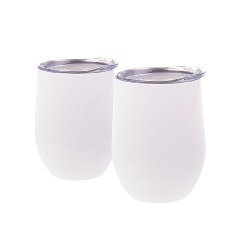 Oasis 2 Piece Stainless Steel Double Wall Insulated Wine Tumbler Gift Set - White/Product Detail/Wine