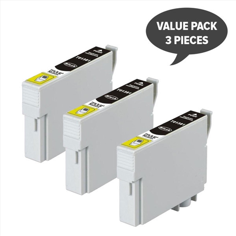 T1381 138 Pigment Black Compatible Inkjet Cartridge x 3/Product Detail/Stationery