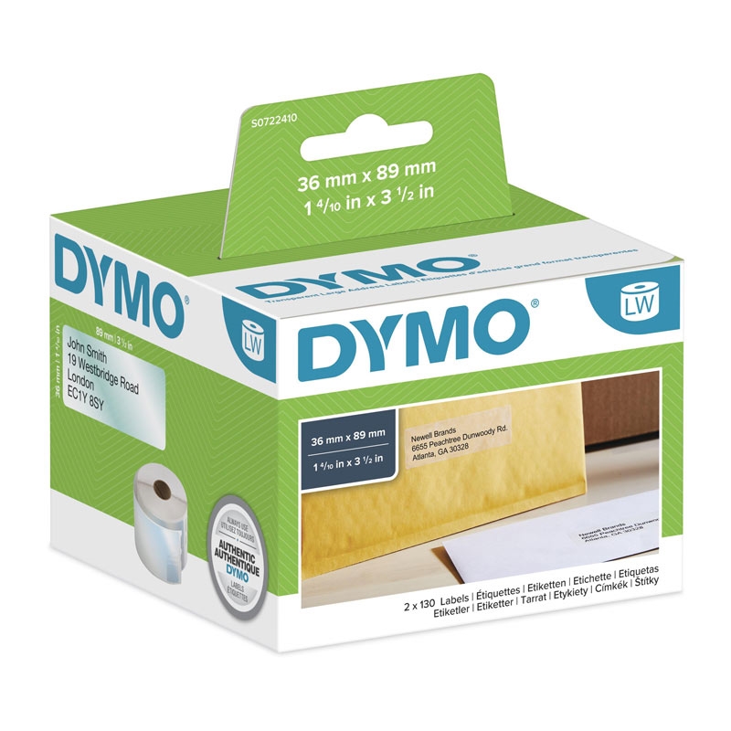 DYMO LW 36mm x 89mm Clear/Product Detail/Stationery