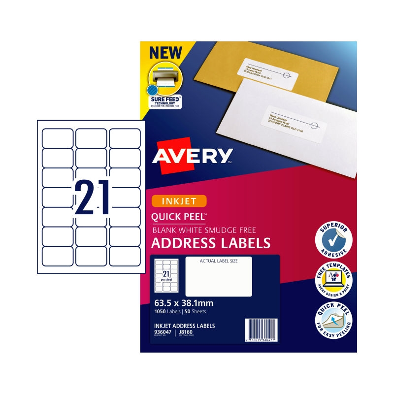 AVERY IP Label QP White J8J8160 21Up/Product Detail/Stationery