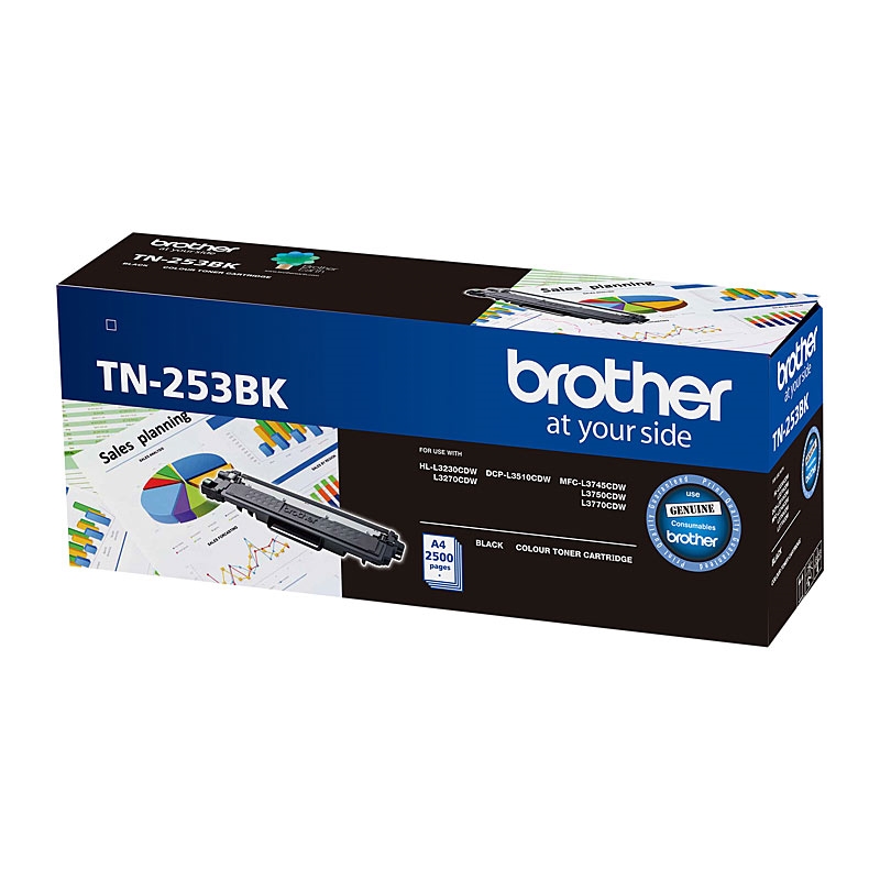 Brother TN-253BK Black Toner Cartridge to Suit - HL-3230CDW/3270CDW/DCP-L3015CDW/MFC-L3745CDW/L3750C/Product Detail/Stationery