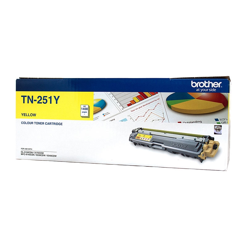 Brother TN-251Y Colour Laser Toner - Yellow, HL-3150CDN/3170CDW/MFC-9140CDN/9330CDW/9335CDW/9340CDW/Product Detail/Stationery