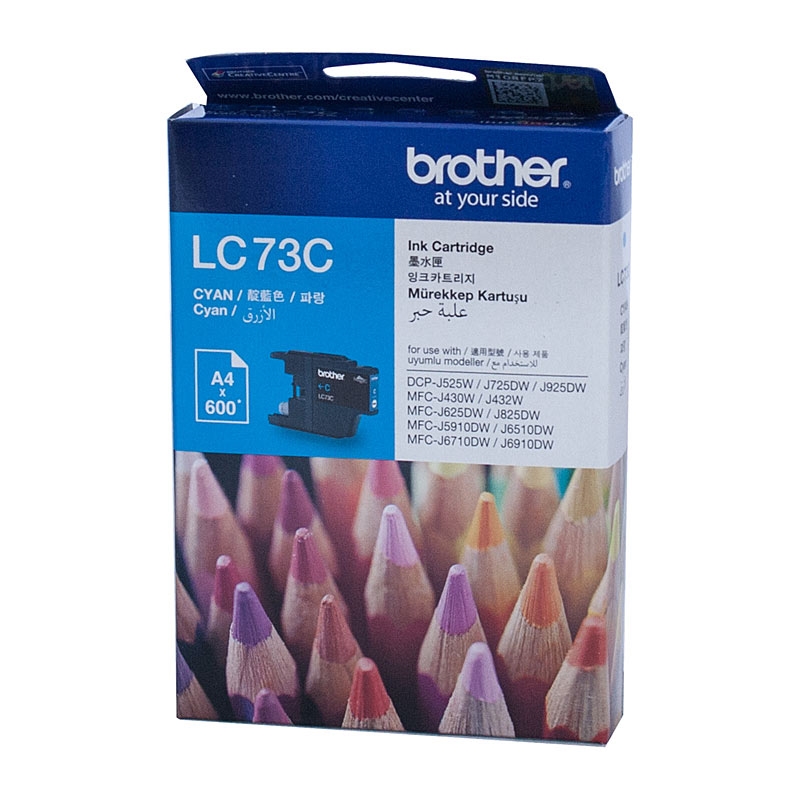 Brother LC-73C Cyan High Yield Ink - DCP-J525W/J725DW/J925DW, MFC-J6510DW/J6710DW/J6910DW/J5910DW/J4/Product Detail/Stationery