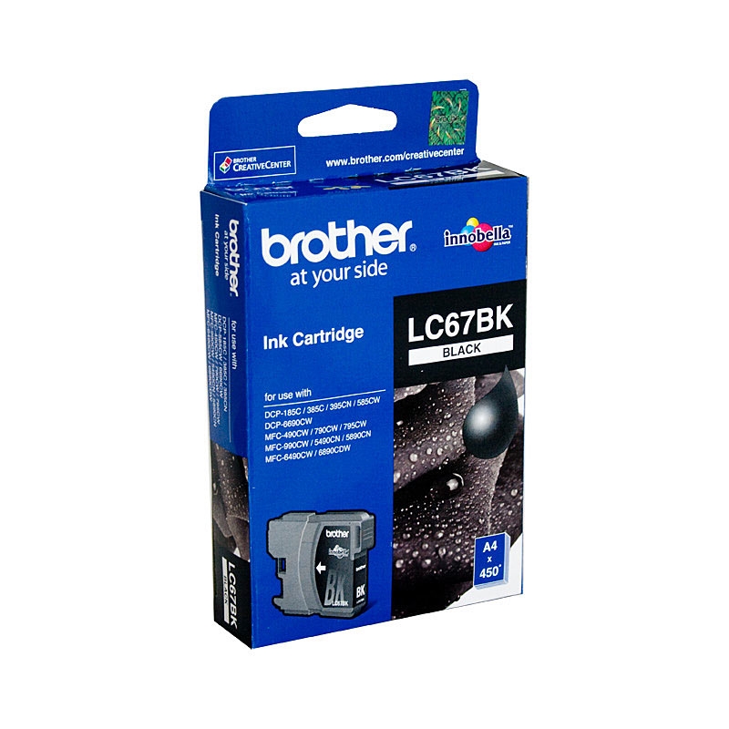 Brother LC-67BK Black Ink Cartridge - DCP-385C/395CN/585CW/6690CW/J715W, MFC-490CW/5490CN/5890CN/649/Product Detail/Stationery