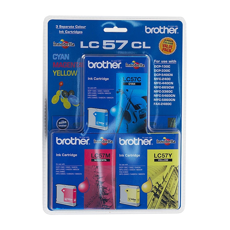 BROTHER LC57 CMY Colour Pack/Product Detail/Stationery