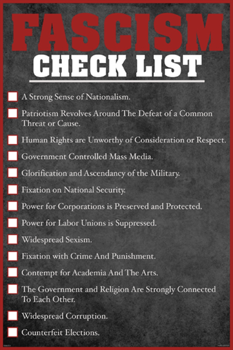 Fascism - Checklist/Product Detail/Posters & Prints