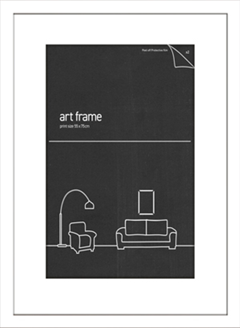 55x75 Frame White with single mat - Fits A2 Print/Product Detail/Decor