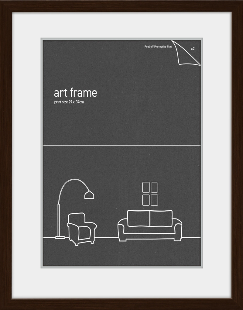 29x37 Frame Rustic Oak With Double Mat - Fits A4 Prints/Product Detail/Decor