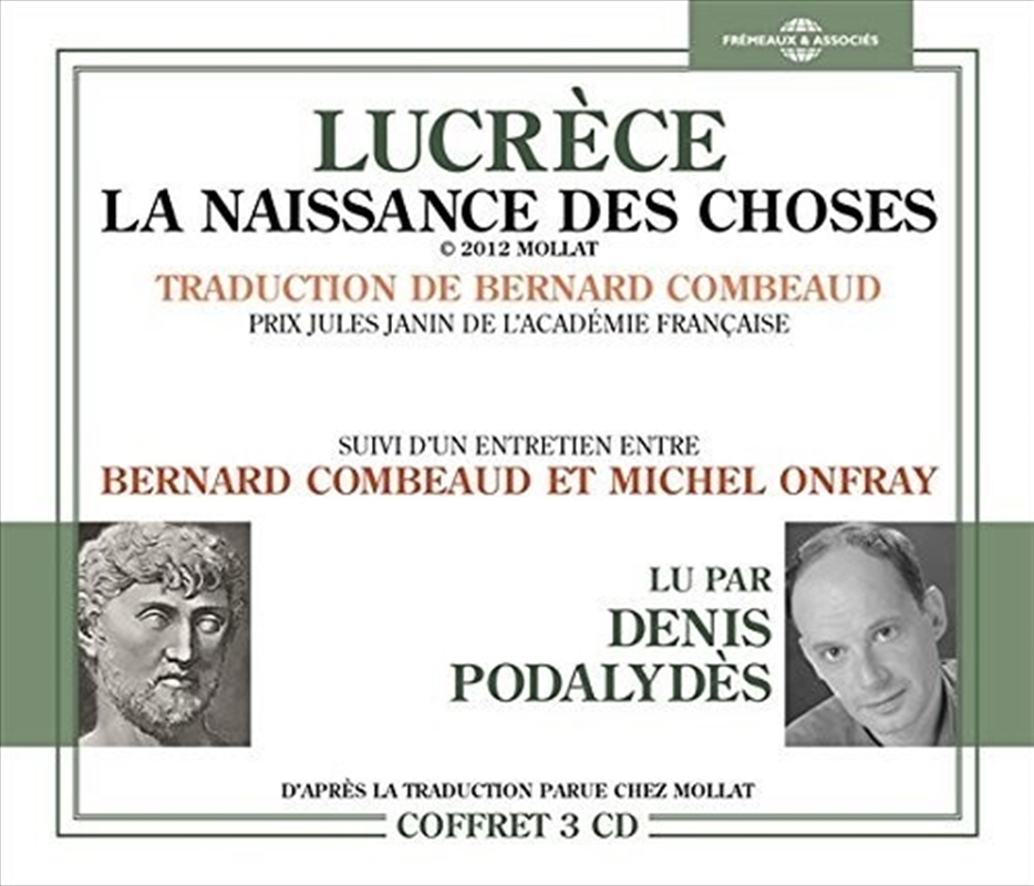 Lucrece la Naissance Des Choses Suivi D'un/Product Detail/Specialist