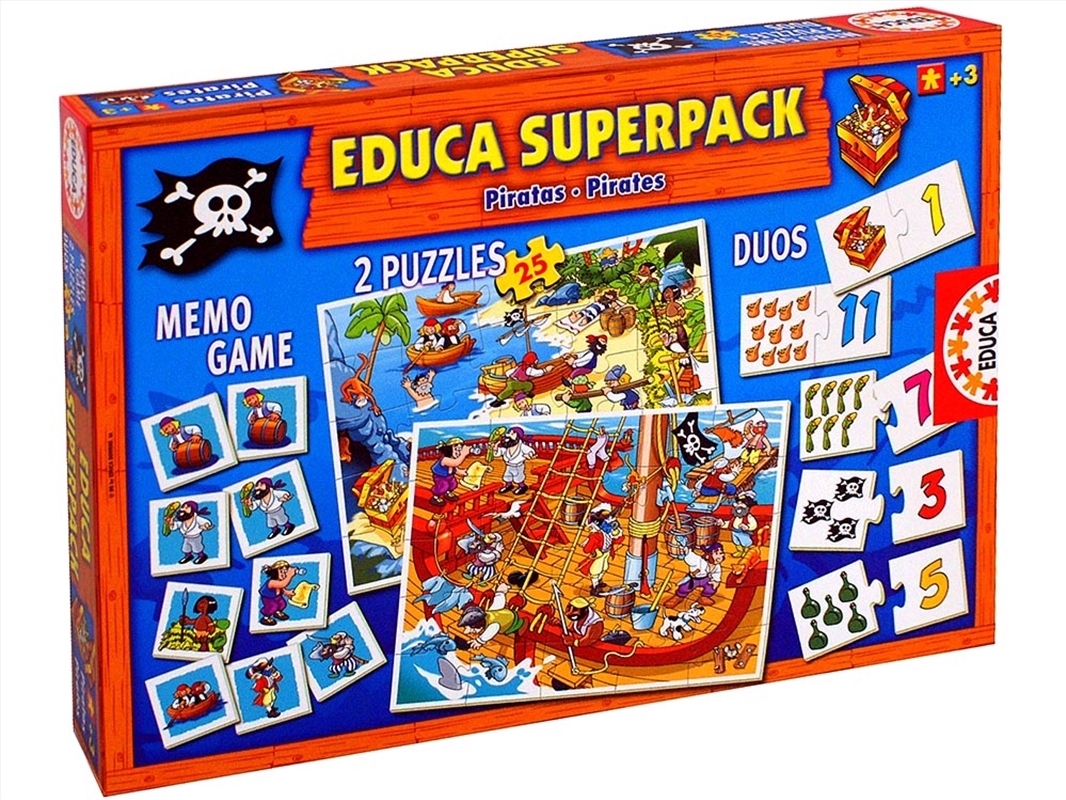 Educa Superpack Signor Madame, 19403, 4 Giochi In 1: Puzzle, Memo E Domino, Per Bambini Da 3 Anni