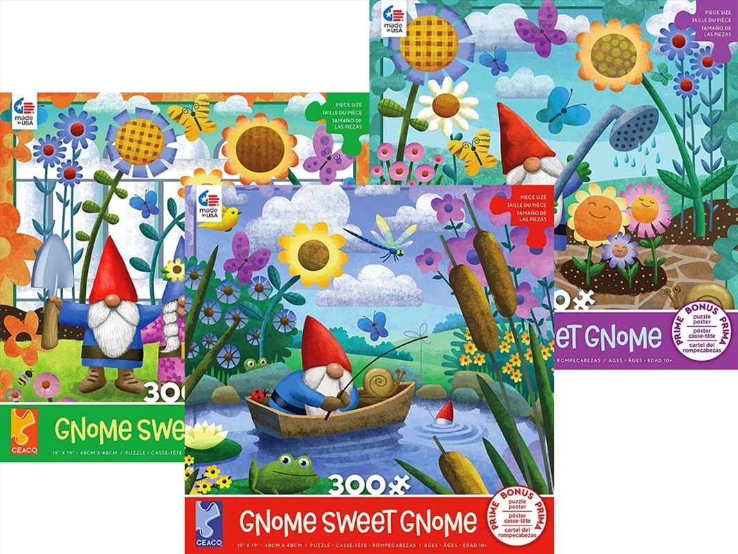 Gnome Sweet Gnome 300 Piece XL Assorted (SENT AT RANDOM)/Product Detail/Jigsaw Puzzles