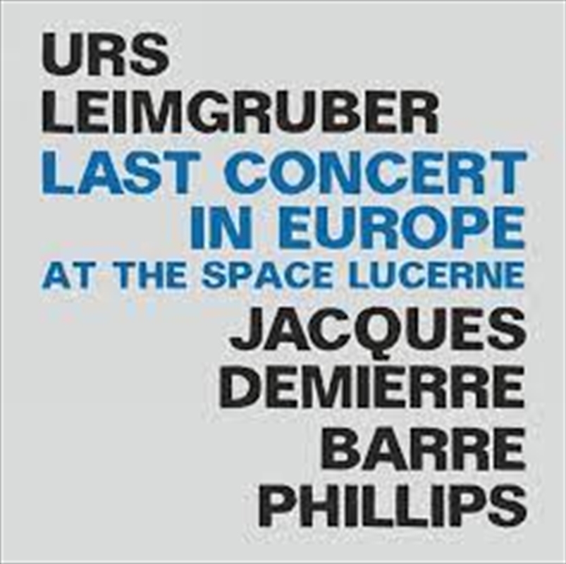 Last Concert In Europe/Product Detail/Jazz