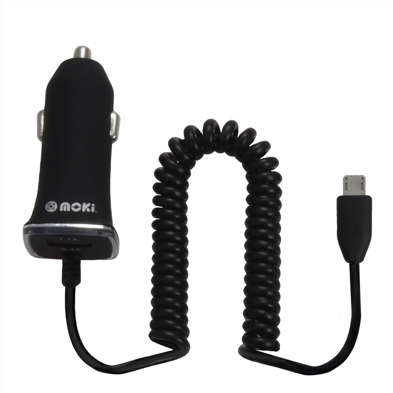 Moki Fixed MicroUSB Car Charger Black / White/Product Detail/Electronics