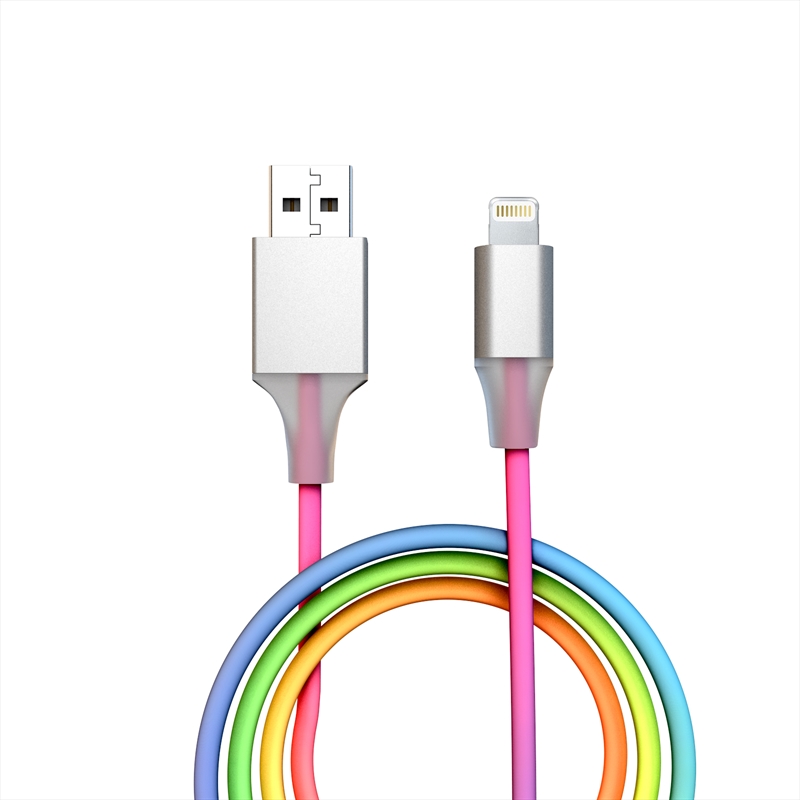 Laser 1m MFI Lightning to USB-A Cable Rainbow Colour/Product Detail/Cables