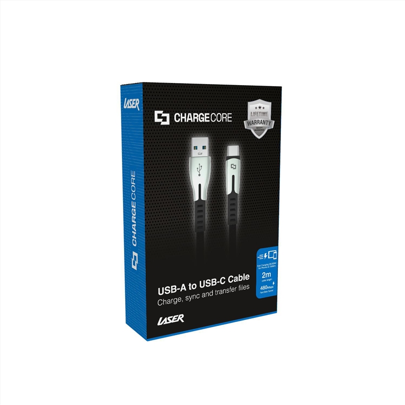 ChargeCore 2m USB-A to USB-C Cable/Product Detail/Cables