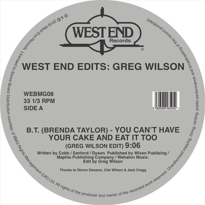 West End Edits: Greg Wilson (Various Artists)/Product Detail/Dance