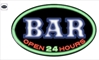 BAR Open 24 Hours Rope LED Oval Wall Sign Light